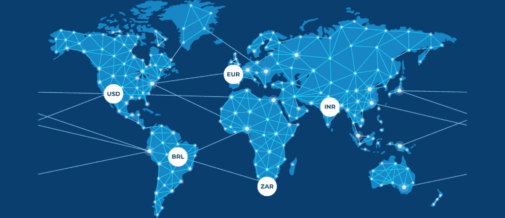 High-Risk FX Management in iGaming: How to Reduce Payout and Settlement Losses in Multi-Currency Markets Global FX management illustration showing multi-currency settlement flows for iGaming operators.