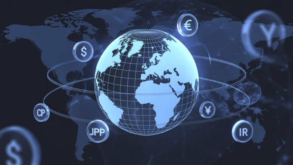 Illustration showing how payment operations evolve as merchants expand across multiple international markets.