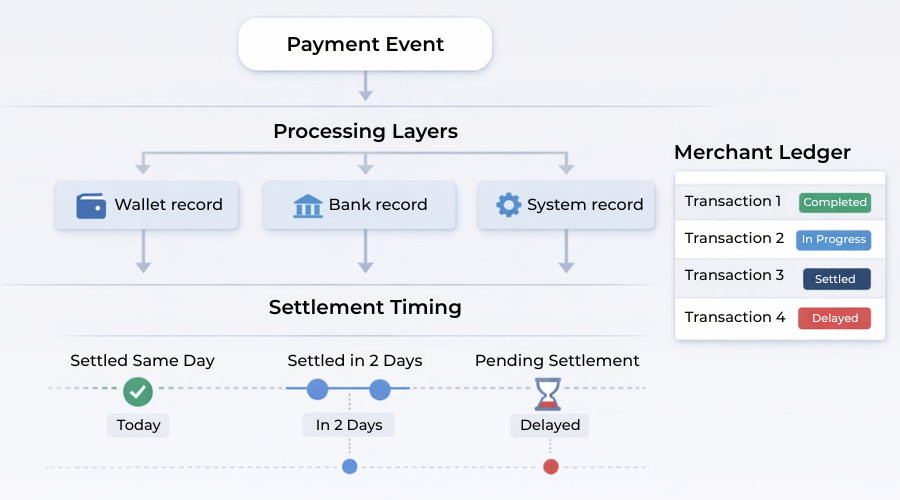 Merchant reconciliation and settlement complexity across multiple connected payment systems in Africa